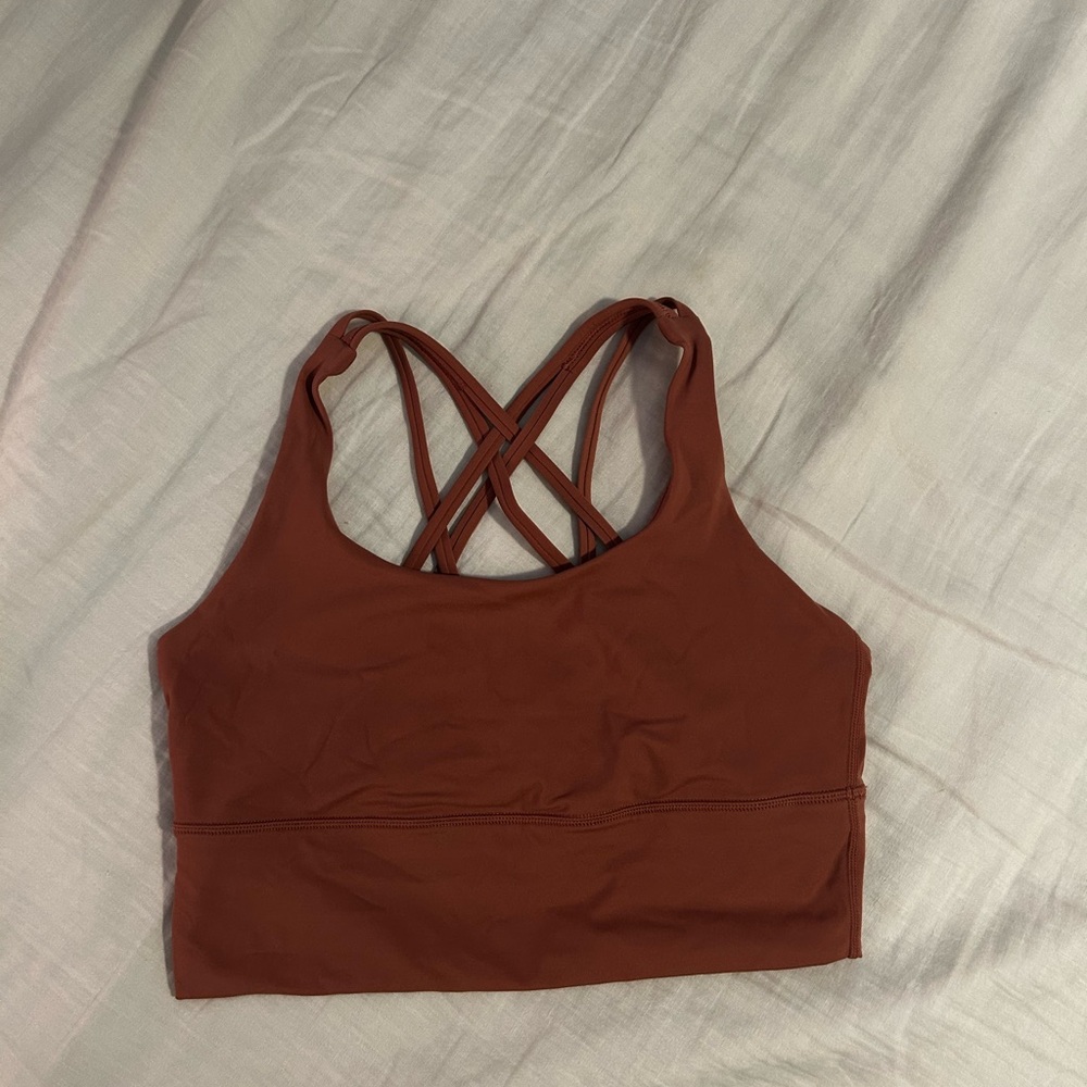 CRZ YOGA Brown Racerback Sports Bra with Crisscross Straps